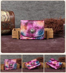 Colorful Vintage Womens Leather Buckle Small Trifold Wallet billfold Wallet Purse for Ladies
