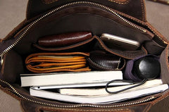 Cool Leather Vintage Mens Brown Coffee Handbag Shoulder Bag for Men