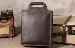 Vintage Mens Coffee Handbag Leather Cool Shoulder Bag for Men