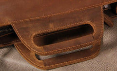 Vintage Mens Coffee Handbag Leather Cool Shoulder Bag for Men