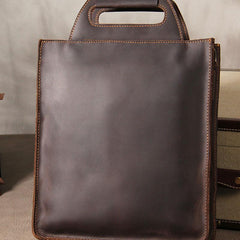 Vintage Mens Coffee Handbag Leather Cool Shoulder Bag for Men