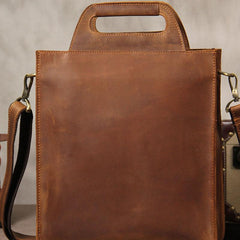 Vintage Mens Coffee Handbag Leather Cool Shoulder Bag for Men