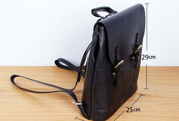 Genuine Leather Cute Backpack Bag Shoulder Bag Red Black Women Leather Purse