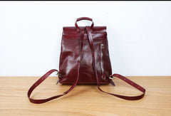 Genuine Leather Cute Backpack Bag Shoulder Bag Red Black Women Leather Purse