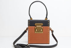 Genuine Leather Cute Cube Handbag Crossbody Bag Shoulder Bag Women Leather Purse