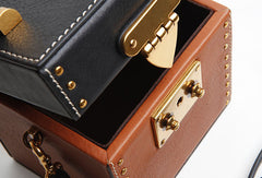 Genuine Leather Cute Cube Handbag Crossbody Bag Shoulder Bag Women Leather Purse