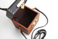 Genuine Leather Cute Cube Handbag Crossbody Bag Shoulder Bag Women Leather Purse