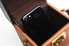 Genuine Leather Cute Cube Handbag Crossbody Bag Shoulder Bag Women Leather Purse