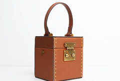 Genuine Leather Cute Cube Handbag Crossbody Bag Shoulder Bag Women Leather Purse