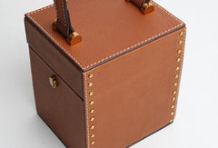 Genuine Leather Cute Cube Handbag Crossbody Bag Shoulder Bag Women Leather Purse