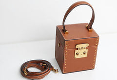 Genuine Leather Cute Cube Handbag Crossbody Bag Shoulder Bag Women Leather Purse