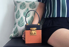Genuine Leather Cute Cube Handbag Crossbody Bag Shoulder Bag Women Leather Purse