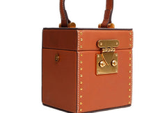 Genuine Leather Cute Cube Handbag Crossbody Bag Shoulder Bag Women Leather Purse