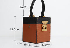 Genuine Leather Cute Cube Handbag Crossbody Bag Shoulder Bag Women Leather Purse