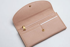 Leather Cute Womens Long Slim Wallet Bifold Long Wallet Purse For Women