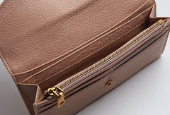 Leather Cute Womens Long Slim Wallet Bifold Long Wallet Purse For Women