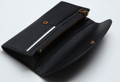Leather Cute Womens Long Slim Wallet Bifold Long Wallet Purse For Women