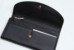 Leather Cute Womens Long Slim Wallet Bifold Long Wallet Purse For Women