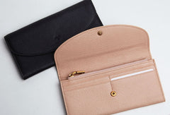 Leather Cute Womens Long Slim Wallet Bifold Long Wallet Purse For Women
