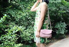 Genuine Leather Cute Purple Crossbody Bag Shoulder Bag Women Leather Purse