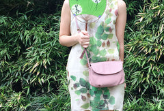 Genuine Leather Cute Purple Crossbody Bag Shoulder Bag Women Leather Purse