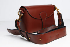 Genuine Leather Cute Brown Small Crossbody Bag Shoulder Bag Women Girl Fashion Leather Purse