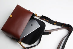 Genuine Leather Cute Brown Small Crossbody Bag Shoulder Bag Women Girl Fashion Leather Purse