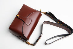 Genuine Leather Cute Brown Small Crossbody Bag Shoulder Bag Women Girl Fashion Leather Purse
