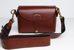 Genuine Leather Cute Brown Small Crossbody Bag Shoulder Bag Women Girl Fashion Leather Purse