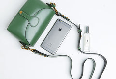 Genuine Leather Cute Brown Small Crossbody Bag Shoulder Bag Women Girl Fashion Leather Purse