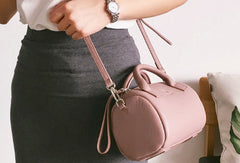 Genuine Leather Cute Small Handbag Boston Bag Crossbody Bag Shoulder Bag Women Leather Purse