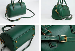 Genuine Leather Cute Women Boston Bag Handbag Shoulder Bag Crossbody Bag Leather Purse