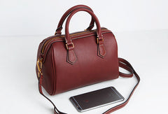 Genuine Leather Cute Women Boston Bag Handbag Shoulder Bag Crossbody Bag Leather Purse