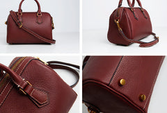 Genuine Leather Cute Women Boston Bag Handbag Shoulder Bag Crossbody Bag Leather Purse