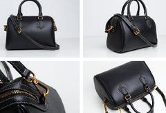 Genuine Leather Cute Women Boston Bag Handbag Shoulder Bag Crossbody Bag Leather Purse