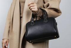 Genuine Leather Cute Women Boston Bag Handbag Shoulder Bag Crossbody Bag Leather Purse