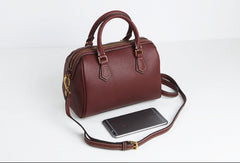 Genuine Leather Cute Women Boston Bag Handbag Shoulder Bag Crossbody Bag Leather Purse