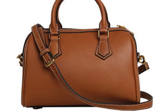 Genuine Leather Cute Women Boston Bag Handbag Shoulder Bag Crossbody Bag Leather Purse