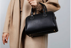 Genuine Leather Cute Women Boston Bag Handbag Shoulder Bag Crossbody Bag Leather Purse