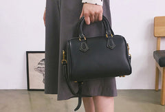 Genuine Leather Cute Women Boston Bag Handbag Shoulder Bag Crossbody Bag Leather Purse