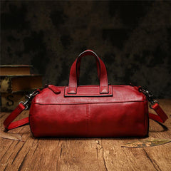 Brown Women's Leather Doctor Tool Handbag Doctor Red Shoulder Purse for Ladies