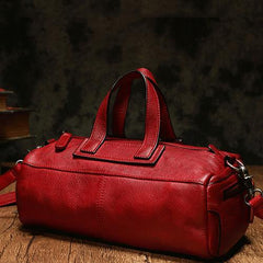 Brown Women's Leather Doctor Tool Handbag Doctor Red Shoulder Purse for Ladies
