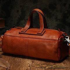 Brown Women's Leather Doctor Tool Handbag Doctor Red Shoulder Purse for Ladies