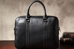 Leather Mens Black Briefcase Shoulder Bag Handbag Laptop Bag Business Bag for Men