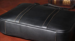 Leather Mens Black Briefcase Shoulder Bag Handbag Laptop Bag Business Bag for Men