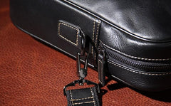 Leather Mens Black Briefcase Shoulder Bag Handbag Laptop Bag Business Bag for Men