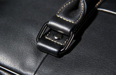 Leather Mens Black Briefcase Shoulder Bag Handbag Laptop Bag Business Bag for Men