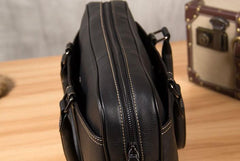 Leather Mens Black Briefcase Shoulder Bag Handbag Laptop Bag Business Bag for Men