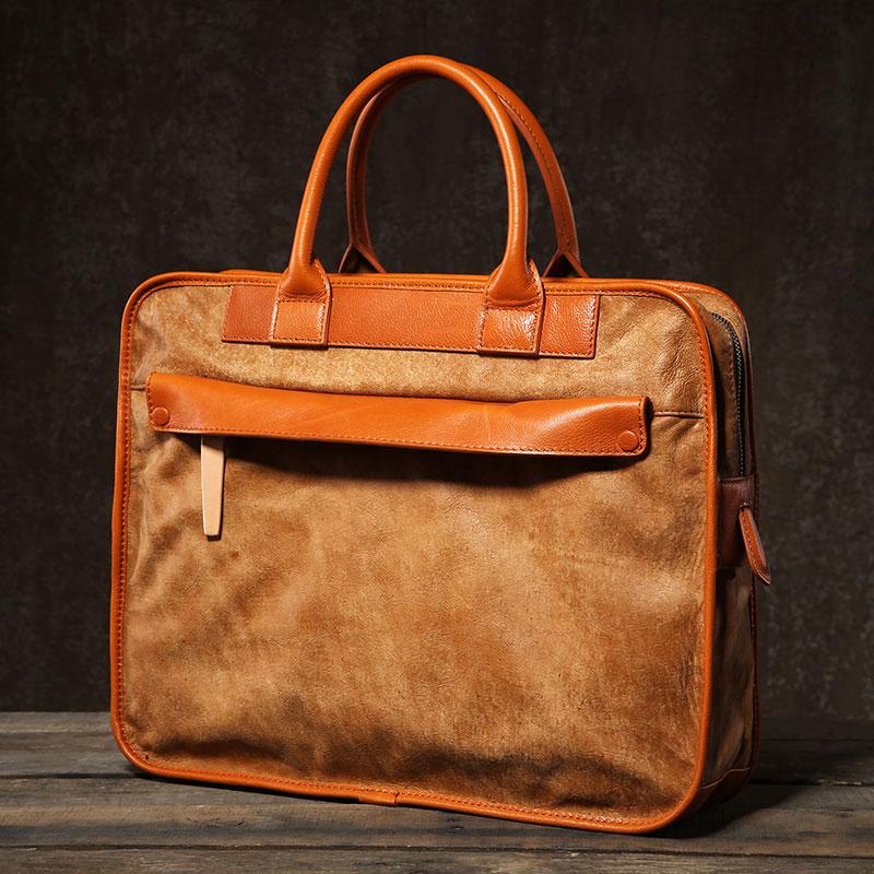 Leather Mens Briefcases Work Bag Laptop Bags Business Bag for Men