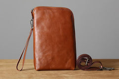 Leather Mens Clutch Cool Wallets Zipper Clutch Messenger Bag Wristlet Wallet for Men